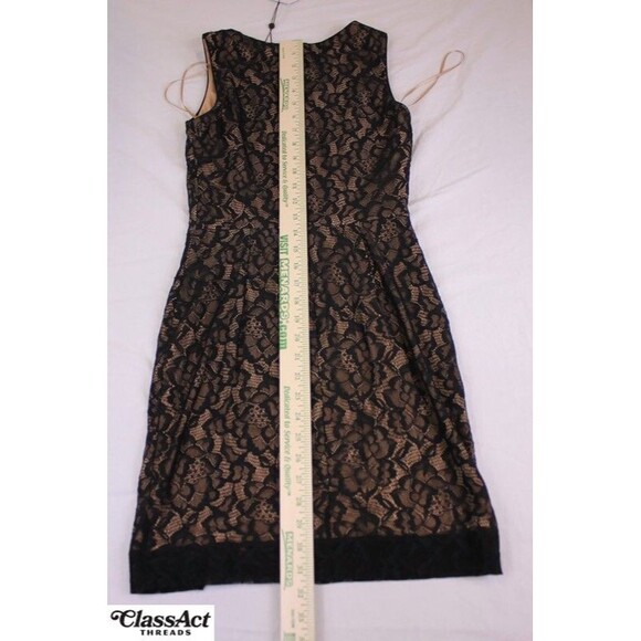 Dress The Population Womens  Sheath Black Floral Lace Stretch XS NWT - Picture 5 of 10